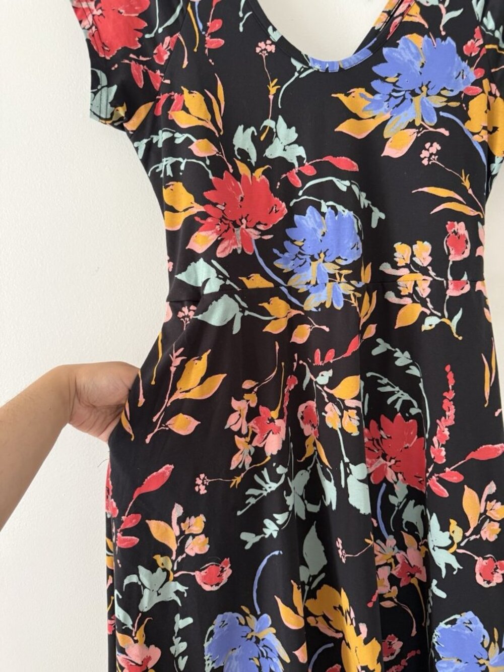 Pact Organic Cotton Floral Crossback Fit&flare Midi Shirt Dress Feminine XL - Picture 4 of 9